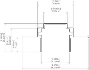 KLUŚ TEKNIK-ZM алюминиевый светодиодный профиль, необработанный - 2м