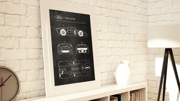 Плакат Ford GT40 Retro Patent Diagram