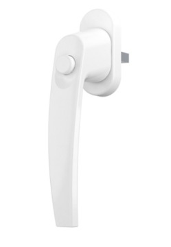 KLAMKA OKIENNA DO OKNA 35mm Z PRZYCISKIEM BLOKADĄ