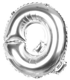 Balon Foliowy 40 cm - Litera Q - SREBRNY