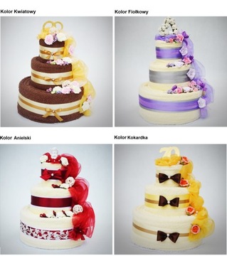 TORT z 8 DUŻYCH ręczników PREZENT na ŚLUB ROCZNICĘ