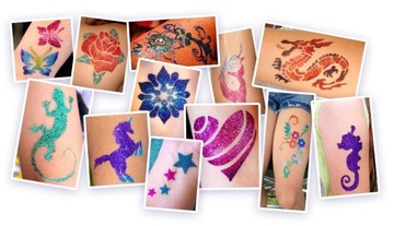 GLITTER Dust Tattoo 8 мл 5 мл 3 мл Шаблоны