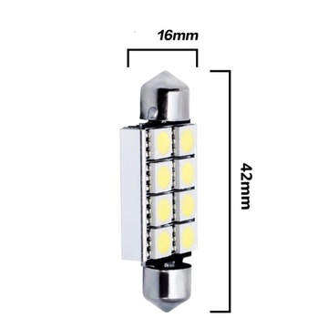СВЕТОДИОДНАЯ ЛАМПА 8 SMD 5050 C5W C10W CANBUS 41мм 42мм