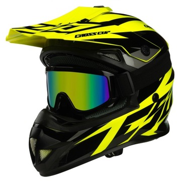 KASK DLA DZIECKA NA CROSS CASSIDA GOGLE KOMINIARKA