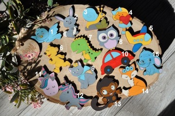 Рамка для имени ребенка + деревянный аксессуар в виде единорога.