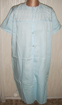 Koszula nocna damsk L-XL 42-44-46 nieb haft bawełn