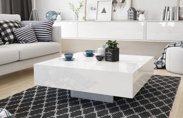 Журнальный столик IRON, белый глянец ACRYLIC, 80X80;