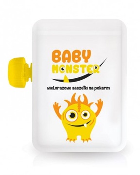 SASZETKI WIELORAZOWE BABY MONSTER POKARM 10SZT