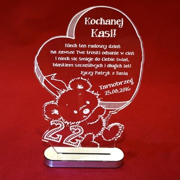 Статуэтка-лампа Подарок ко Дню святого Валентина Ваш текст