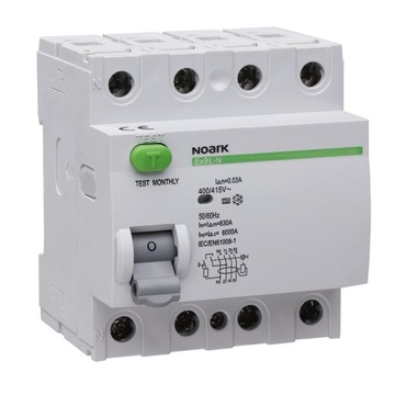 WYŁĄCZNIK RÓŻNICOWO-PRĄDOWY RÓŻNICÓWKA 4P 40A 30MA 108332 NOARK