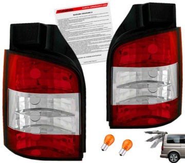 VW Transporter T5 03-09 lampy tylne tyl CLEAR RED