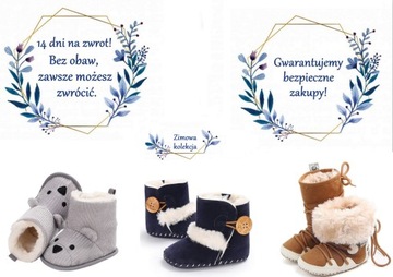 KOZACZKI Buciki niemowlęce 20 OCIEPLANE 12-18 msc