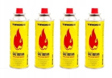 GAZ KARTUSZ 4 SZT DO KUCHENKI PALNIKA 400ML TIROSS