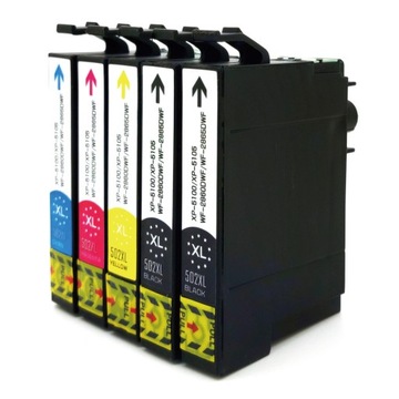5x Tusze do EPSON 502 XL XP-5100 XP-5105 XP-5115 WF-2860 WF-2865