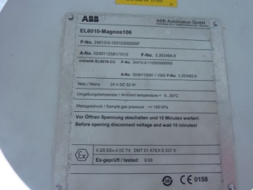АНАЛИЗАТОР ГАЗОВ ABB EL6010, анализатор кислорода