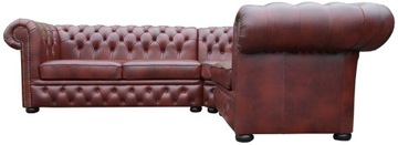 CHESTERFIELD NAROŻNIK SKÓRA NATURALNA