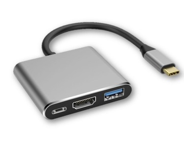 Przejściówka Adapter 3w1 HUB USB-C HDMI 4K ver2020