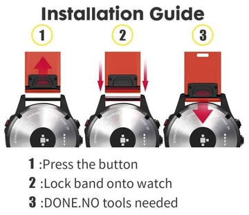 КРАСНЫЙ ремешок Garmin FENIX 6X с сапфировым стеклом QuickFit