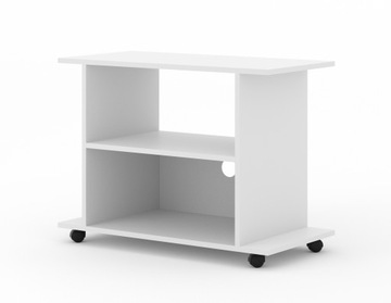 Stolik szafka RTV na kółkach YOGI 80 cm biały