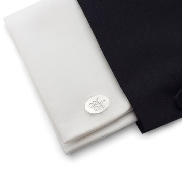 Srebrne spinki do mankietów z grawerem ZaNa Design