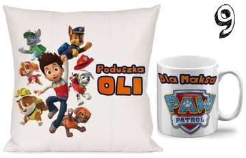 НАБОР КРУЖКА + ПОДУШКИ 40х40 PAW PATROL + ИМЯ 10