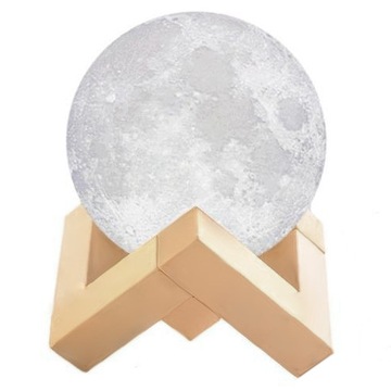 Lampka nocna Księżyc 3D biała dotykowa Planeta