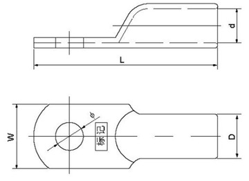 КОЛЬЦЕВОЙ РАЗЪЕМ CU ПРЯМОЙ КАБЕЛЬ M8 35 мм2