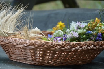 Плетеный поднос, круглая плетеная корзина, ПОДНОС