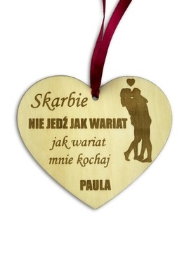 PREZENT NA WALENTYNKI Zawieszka do AUTA dla NIEGO