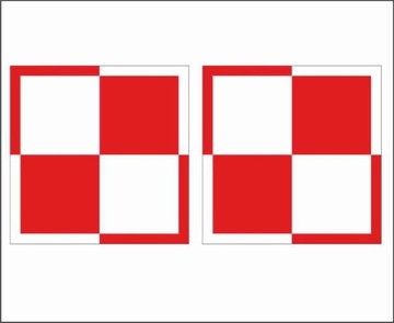 2 Naklejki naklejka szachownica biało-czerwona 8cm