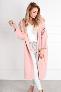 ЖЕНСКОЕ ПАЛЬТО ИЗ АЛЬПАКИ, КУРТКА, СВИТЕР, ТЕПЛЫЕ, ДЛИННЫЕ, КАПЮШОН, КОМФОРТНАЯ СМЕНА, 1955 г.