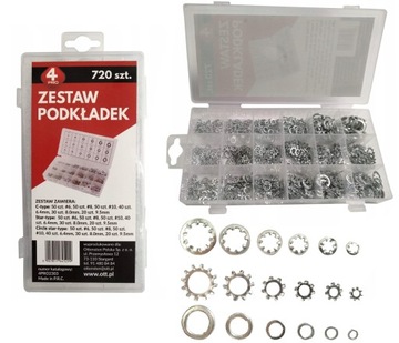 PODKŁADKI ZABEZPIECZAJĄCE WARSZTAT NORMALIA ZESTAW 720 szt / 6-9,5mm