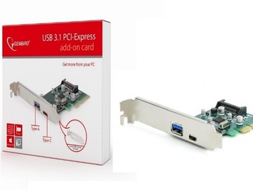 Контроллер USB 3.1, 2 ПОРТА, тип A C PCI-EX 4x Lowpr