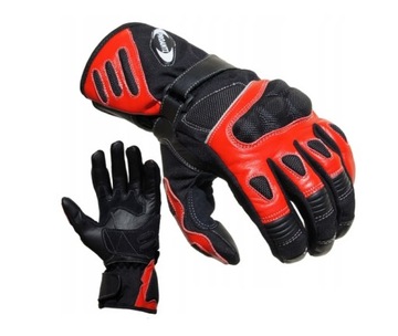 Rękawice motocyklowe skóra, sport PROANTI LS r XXL, czarno czerwone