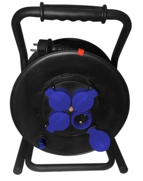 Профессиональный катушечный удлинитель IP44, 4 розетки