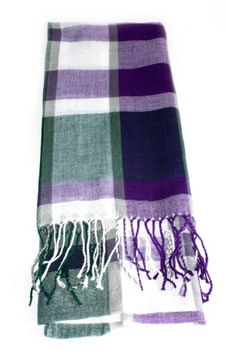 Шарф, платок, бахрома, клетчатые узоры