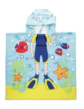 RĘCZNIK z KAPTUREM plażowy PONCHO (D001)