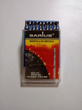 Wiertło do metalu 4,3 SARIUS w kpl.10szt.