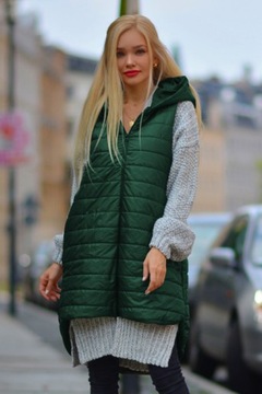 Стеганый жилет с удлиненным капюшоном сзади L/XL