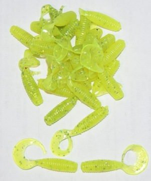 Relax Twister 40mm (3szt) Żółty fluo srebrny broka