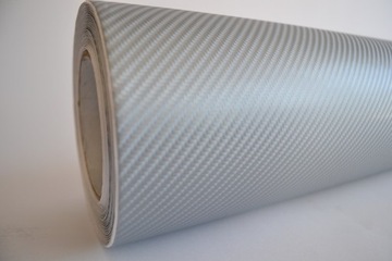 УГЛЕРОДНАЯ ФОЛЬГА 4D СЕРЕБРЯНЫЙ ШПОН 152x50 CARBON HIT