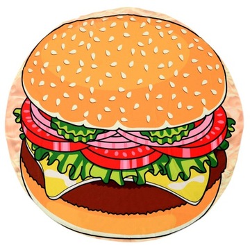 DUŻY RĘCZNIK PLAŻOWY SZYBKOSCHNĄCY 150CM HAMBURGER