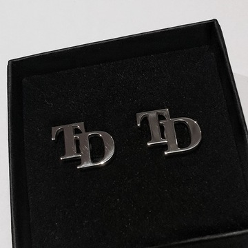 Запонки с инициалами - серебро 925 пробы