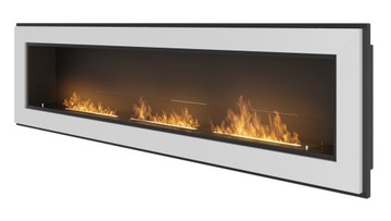 BIOKOMINEK Z SZYBĄ biały FRAME 1800mm 180cm