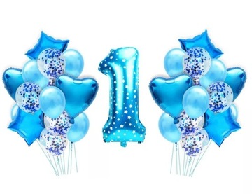 Balony na ROCZEK 1 urodziny dla chłopca niebieskie