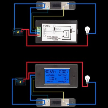Измеритель мощности Измеритель напряжения Измеритель тока ваттметр 50А