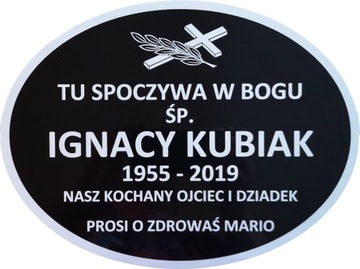 Tabliczka NA GRÓB aluminium na cmentarz 27x20