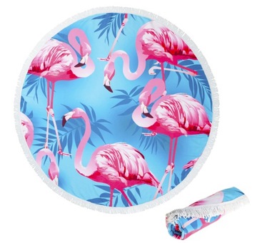RĘCZNIK OKRĄGŁY BOHO z frędzlami PLAŻOWY KOC 165cm