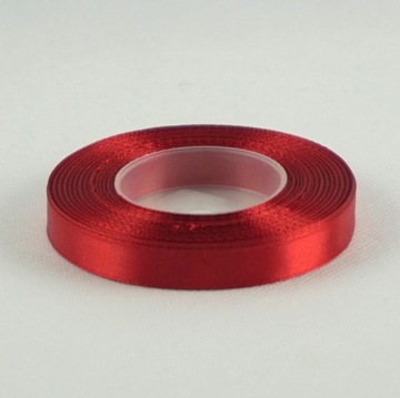 Taśma atłasowa 12mm/32m OSTRA CZERWONA