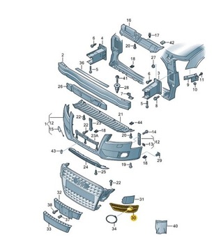 КРЫШКА РЕШЕТКИ РАМКА БАМПЕРА AUDI A4 B8 ORIGINAL Дилерский центр